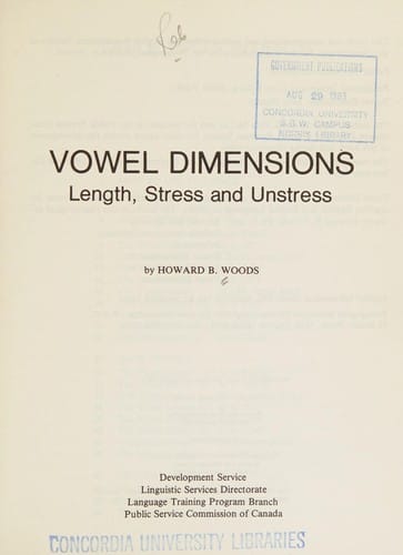 Vowel dimensions
