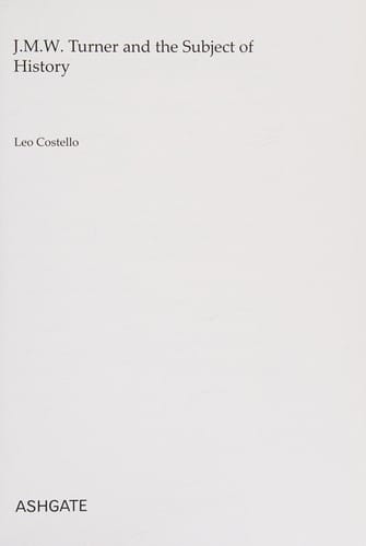 J.M.W. Turner and the subject of history