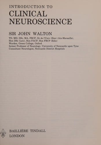 Introduction to clinical neuroscience