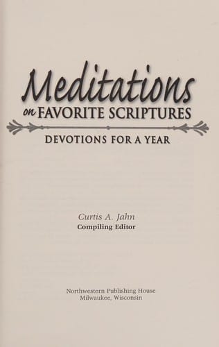 Meditations on favorite scriptures
