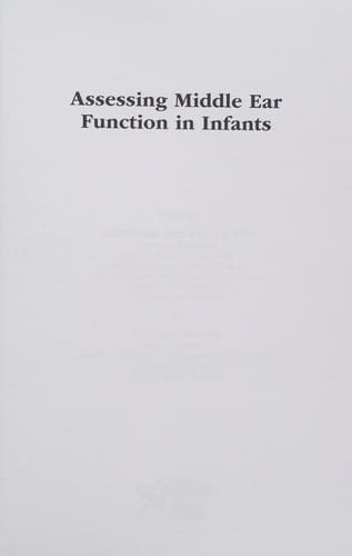 Assessing middle ear function in infants