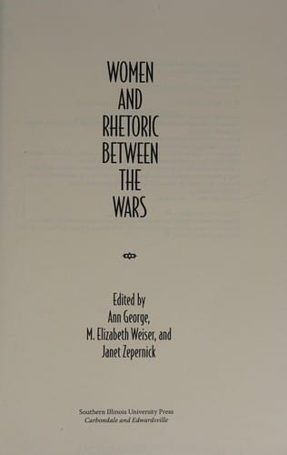 Women and rhetoric between the wars