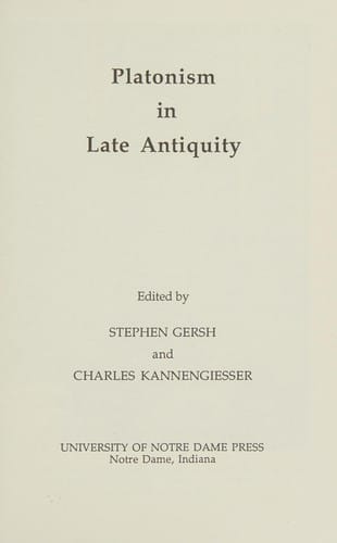 Platonism in late antiquity