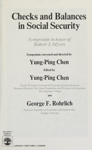 Checks and balances in social security