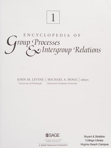 Encyclopedia of group processes & intergroup relations