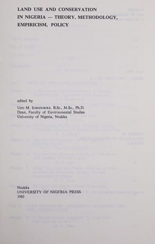 Land use and conservation in Nigeria