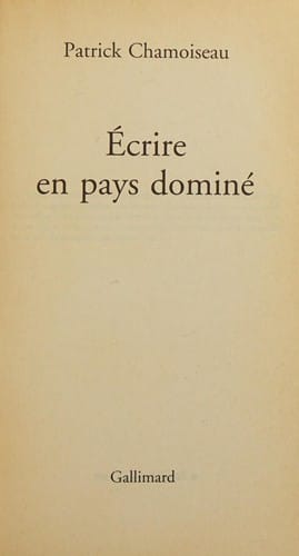 Écrire en pays dominé