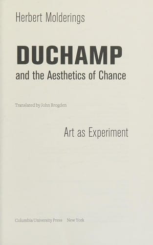 Duchamp and the aesthetics of chance