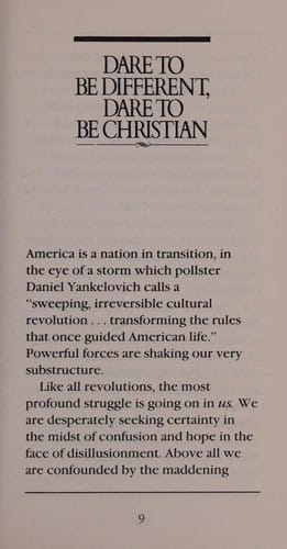 Dare to be different, dare to be Christian