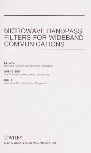 Microwave bandpass filters for wideband communications