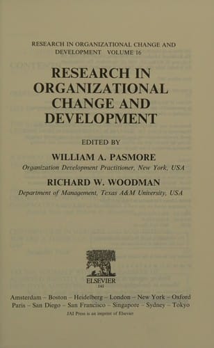 Research in organizational change and development