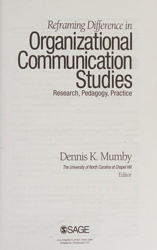 Reframing difference in organizational communication studies