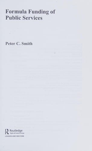 FORMULA FUNDING OF PUBLIC SERVICES