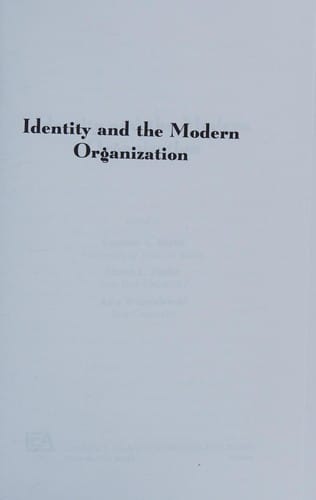 Identity and the modern organization