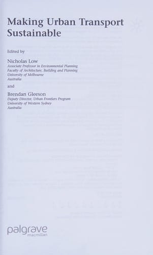 Making urban transport sustainable