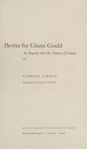 Partita for Glenn Gould