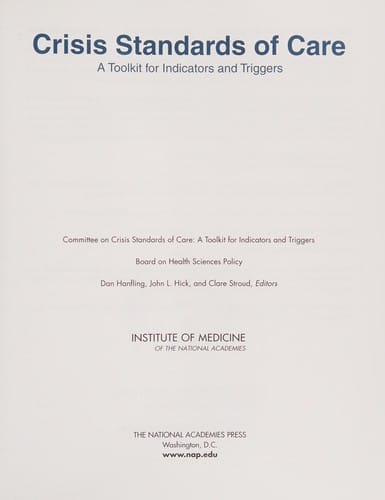 Crisis standards of care