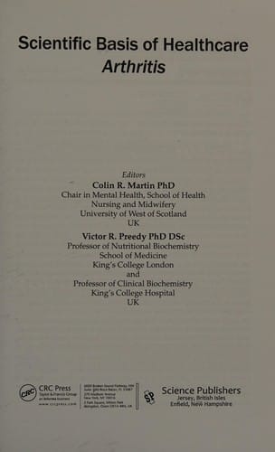 Scientific basis of healthcare arthritis