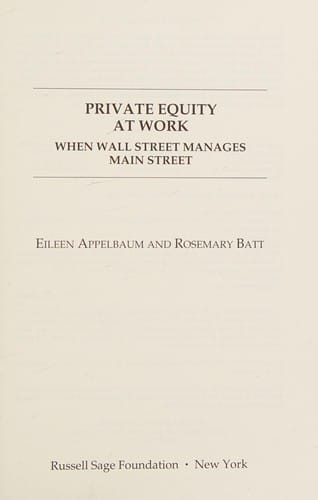 Private equity at work