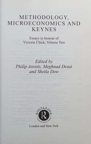 Essays in honour of Victoria Chick
