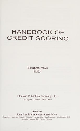 Handbook of credit scoring
