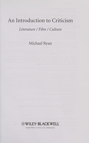 An introduction to criticism