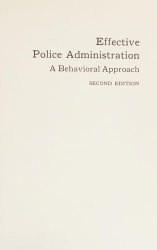 Effective police administration