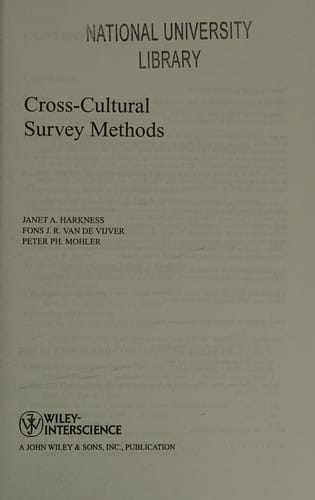 Cross-cultural survey methods