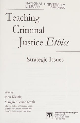 Teaching criminal justice ethics