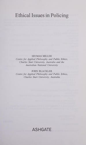 ETHICAL ISSUES IN POLICING