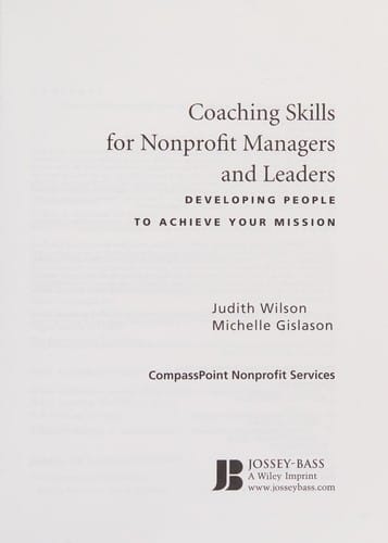 Coaching skills for nonprofit managers and leaders