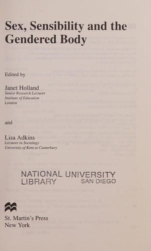 Sex, sensibility, and the gendered body