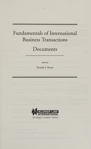 Fundamentals of international business transactions