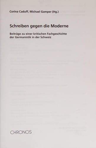 Schreiben gegen die Moderne