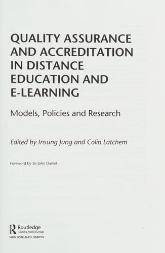 Quality assurance and accreditation in distance education and e-learning