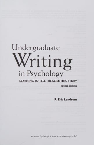 Undergraduate writing in psychology