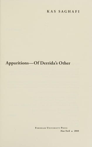 Apparitions--of Derrida's other