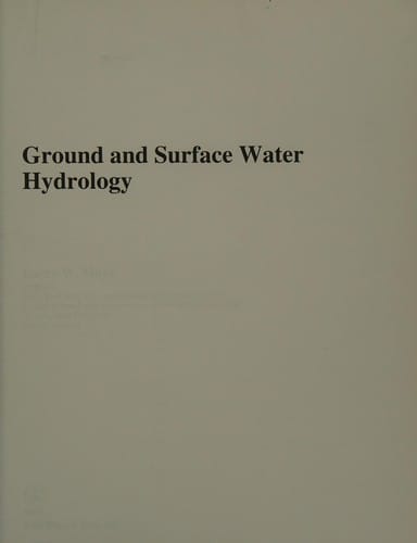 Ground and surface water hydrology