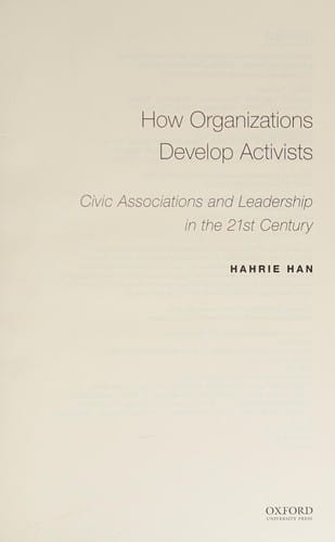 How organizations develop activists