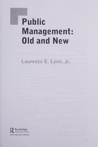 PUBLIC MANAGEMENT: OLD AND NEW