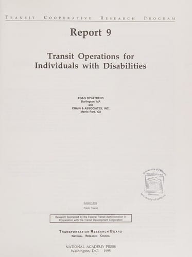 Transit operations for individuals with disabilities