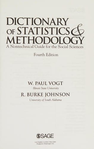 Dictionary of statistics & methodology