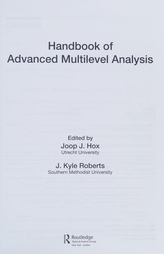 Handbook of advanced multilevel analysis