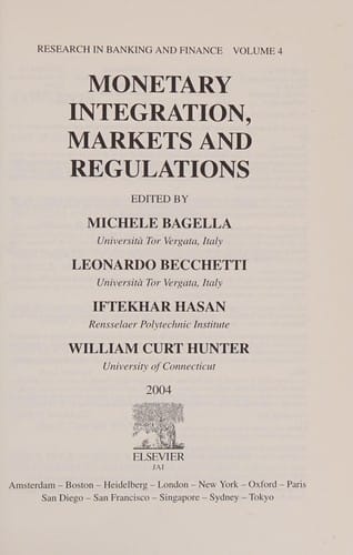 Monetary integration, markets and regulation