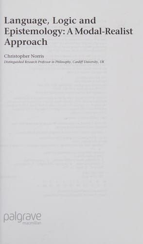LANGUAGE, LOGIC AND EPISTEMOLOGY: A MODAL-REALIST APPROACH