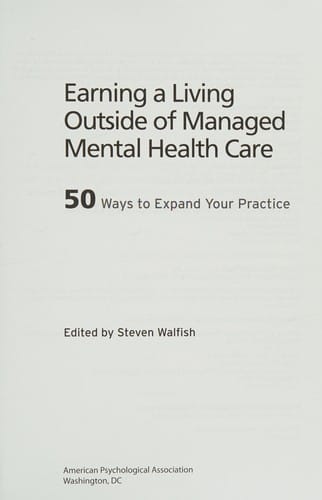 Earning a living outside of managed mental health care