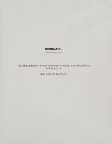 Report writing for criminal justice professionals