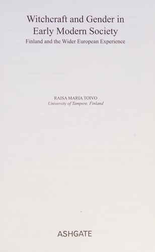 Witchcraft and gender in early modern society