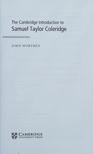 The Cambridge introduction to Samuel Taylor Coleridge