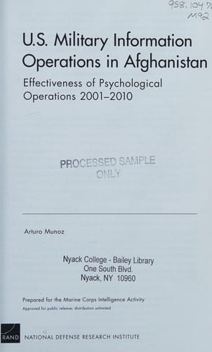 U.S. military information operations in Afghanistan